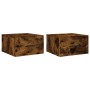 Mesitas de noche de pared 2 uds color roble ahumado 35x35x20 cm de vidaXL, Taquillas y armarios de almacenamiento - Ref: Foro...