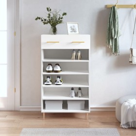 Zapatero madera de ingeniería blanco 60x35x105 cm de vidaXL, Armarios y almacenamiento - Ref: Foro24-829596, Precio: 74,68 €,...