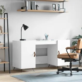 Escritorio madera contrachapada blanco brillante 140x50x75 cm de vidaXL, Escritorios - Ref: Foro24-829518, Precio: 122,97 €, ...