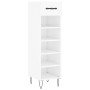 Mueble zapatero madera contrachapada blanco brillo 30x35x105 cm de vidaXL, Armarios y almacenamiento - Ref: Foro24-829670, Pr...