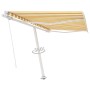 Toldo de pie retráctil manual amarillo y blanco 300x250 cm en Toldos | Comprar online en Foru.es