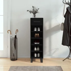 Zapatero madera de ingeniería negro 30x35x105 cm de vidaXL, Armarios y almacenamiento - Ref: Foro24-829701, Precio: 76,77 €, ...