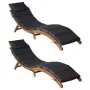 Tumbonas con cojines 2 uds madera maciza acacia gris oscuro de vidaXL, Tumbonas - Ref: Foro24-3155472, Precio: 316,02 €, Desc...