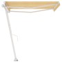 Toldo de pie retráctil manual amarillo y blanco 300x250 cm en Toldos | Comprar online en Foru.es