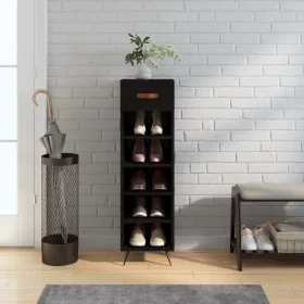 Zapatero madera de ingeniería negro 30x35x105 cm de vidaXL, Armarios y almacenamiento - Ref: Foro24-829645, Precio: 41,56 €, ...
