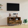 Mueble para TV madera contrachapada roble ahumado 80x36x50 cm de vidaXL, Muebles TV - Ref: Foro24-817492, Precio: 71,63 €, De...