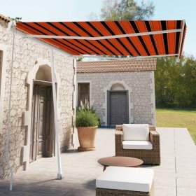 Toldo de pie retráctil manual naranja y marrón 300x250 cm en Toldos | Comprar online en Foru.es
