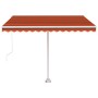Toldo de pie retráctil manual naranja y marrón 300x250 cm en Toldos | Comprar online en Foru.es