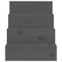 Escalera para mascotas madera maciza de pino gris 40x49x47 cm de vidaXL, Escalones y rampas para mascotas - Ref: Foro24-82246...