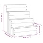 Escalera para mascotas madera maciza de pino gris 40x49x47 cm de vidaXL, Escalones y rampas para mascotas - Ref: Foro24-82246...