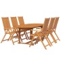 Juego de comedor para jardín 7 piezas madera maciza de acacia de vidaXL, Conjuntos de jardín - Ref: Foro24-3079644, Precio: 6...