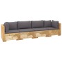 Juego muebles de jardín 4 piezas y cojines madera maciza teca de vidaXL, Conjuntos de jardín - Ref: Foro24-3100868, Precio: 8...