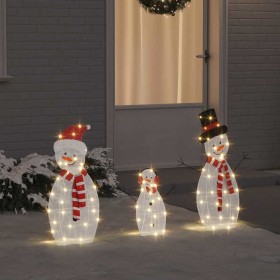 Familia de Muñecos de Nieve Iluminados 3 pcs Cálido Poliéster en Decoración Festiva y Estacional | Comprar online en Foru.es