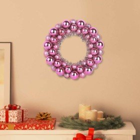 Coronas de Bolas de Navidad 2 pcs Rosa 33 x 33 x 7 cm en Decoración Festiva y Estacional | Comprar online en Foru.es