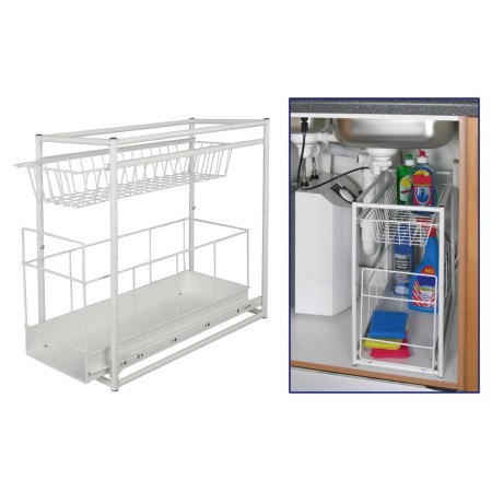 Hi Cajonera de 2 niveles blanco de HI, Organizadores de armarios de cocina - Ref: Foro24-423935, Precio: 54,21 €, Descuento: %