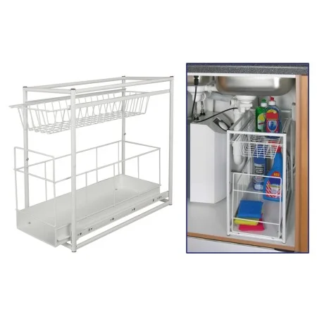 Hi Cajonera de 2 niveles blanco de HI, Organizadores de armarios de cocina - Ref: Foro24-423935, Precio: 54,28 €, Descuento: %