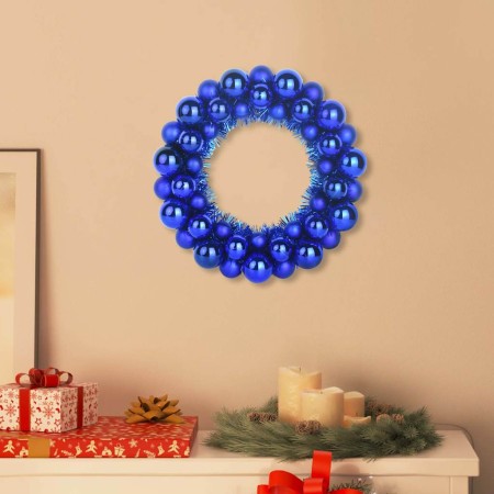 Coronas de Bolas de Navidad 2 pcs Azul 33 x 33 x 7 cm en Decoración Festiva y Estacional | Comprar online en Foru.es