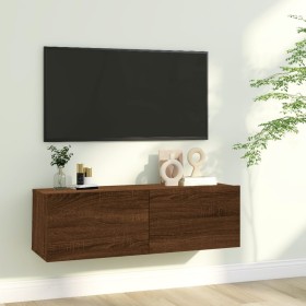 Mueble pared TV madera contrachapada roble marrón 100x30x30 cm de vidaXL, Muebles TV - Ref: Foro24-815098, Precio: 54,75 €, D...
