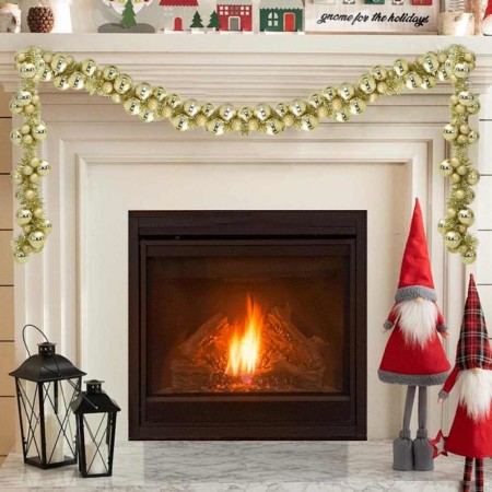 Guirnalda de Bolas de Navidad Dorado 186 cm Poliestireno en Decoración Festiva y Estacional | Comprar online en Foru.es