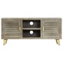Mueble para TV madera maciza mango con latón gris 110x30x48 cm de vidaXL, Muebles TV - Ref: Foro24-246681, Precio: 160,80 €, ...