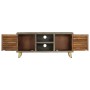 Mueble para TV madera maciza mango con latón gris 110x30x48 cm de vidaXL, Muebles TV - Ref: Foro24-246681, Precio: 160,80 €, ...