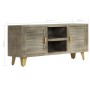 Mueble para TV madera maciza mango con latón gris 110x30x48 cm de vidaXL, Muebles TV - Ref: Foro24-246681, Precio: 160,80 €, ...
