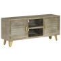 Mueble para TV madera maciza mango con latón gris 110x30x48 cm de vidaXL, Muebles TV - Ref: Foro24-246681, Precio: 160,80 €, ...
