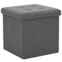 Taburetes almacenaje plegables 2 uds lino sintético gris oscuro de vidaXL, Taburetes y sillas plegables - Ref: Foro24-247079,...