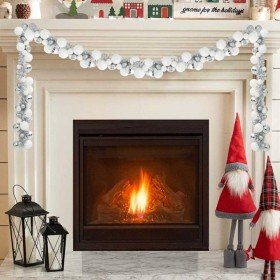 Guirnalda de Bolas de Navidad y Plata 186 cm Poliestireno en Decoración Festiva y Estacional | Comprar online en Foru.es