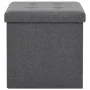 Taburetes almacenaje plegables 2 uds lino sintético gris oscuro de vidaXL, Taburetes y sillas plegables - Ref: Foro24-247079,...