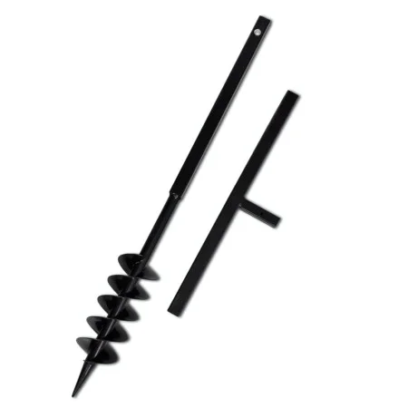 Black Earth Steel Auger with 100 mm Double Spiral Handle by vidaXL, Helical augers - Ref: Foro24-141024, Price: 44,04 €, Disc...