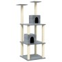 Rascador para gatos con postes de sisal gris claro 141 cm de vidaXL, Mobiliario para gatos - Ref: Foro24-171525, Precio: 62,4...