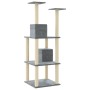 Rascador para gatos con postes de sisal gris claro 141 cm de vidaXL, Mobiliario para gatos - Ref: Foro24-171525, Precio: 62,4...