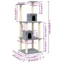 Rascador para gatos con postes de sisal gris claro 141 cm de vidaXL, Mobiliario para gatos - Ref: Foro24-171525, Precio: 62,4...