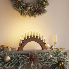 Arco de Velas de Navidad con 10 Velas LED Marrón 47 x 5 x 29 cm en Decoración Festiva y Estacional | Comprar online en Foru.es