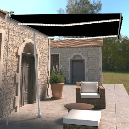 Toldo manual retráctil con luz LED antracita 300x250 cm en Toldos | Comprar online en Foru.es