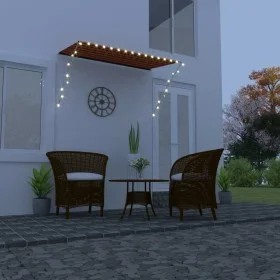 Toldo retráctil con LED naranja y marrón 250x150 cm de vidaXL, Toldos - Ref: Foro24-145931, Precio: 54,83 €, Descuento: %