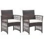 Sillones de jardín con cojines 2 unidades ratán sintético marrón de vidaXL, Sillas de jardín - Ref: Foro24-46439, Precio: 110...