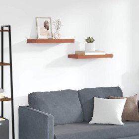 Estante de pared 2 pcs Rojo 50 x 23 x 4 cm Madera de ingeniería en Estanterías | Comprar online en Foru.es