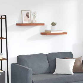 Estante de pared 2 pcs Rojo 50 x 23 x 4 cm Madera de ingeniería en Estanterías | Comprar online en Foru.es