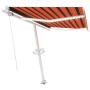 Toldo manual retráctil con luz LED naranja y marrón 300x250 cm en Toldos | Comprar online en Foru.es