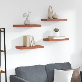 Estante de pared 4 pcs Rojo 50 x 23 x 4 cm Madera de ingeniería en Estanterías | Comprar online en Foru.es