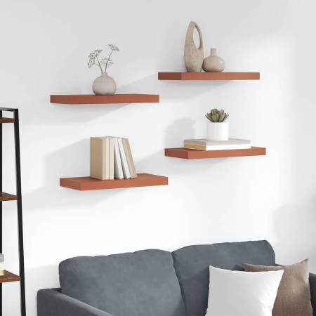 Estante de pared 4 pcs Rojo 50 x 23 x 4 cm Madera de ingeniería en Estanterías | Comprar online en Foru.es