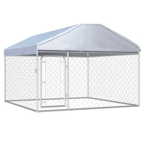 Perrera de exterior con techo 200x200x135 cm de vidaXL, Casetas y cercados para perros - Ref: Foro24-144493, Precio: 192,05 €...