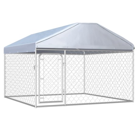 Perrera de exterior con techo 200x200x135 cm de vidaXL, Casetas y cercados para perros - Ref: Foro24-144493, Precio: 196,40 €...