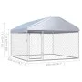 Perrera de exterior con techo 200x200x135 cm de vidaXL, Casetas y cercados para perros - Ref: Foro24-144493, Precio: 192,05 €...