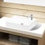 Lavabo de cerámica con orificio de grifo y desagüe blanco de vidaXL, Lavabos - Ref: Foro24-141934, Precio: 67,18 €, Descuento: %