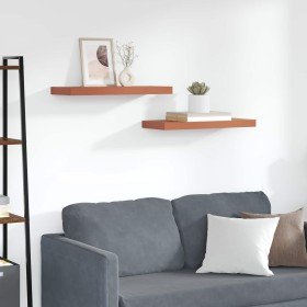 Estante de pared 2 pcs Rojo 50 x 23 x 4 cm Madera de ingeniería en Estanterías | Comprar online en Foru.es