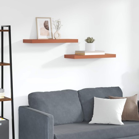 Estante de pared 2 pcs Rojo 50 x 23 x 4 cm Madera de ingeniería en Estanterías | Comprar online en Foru.es