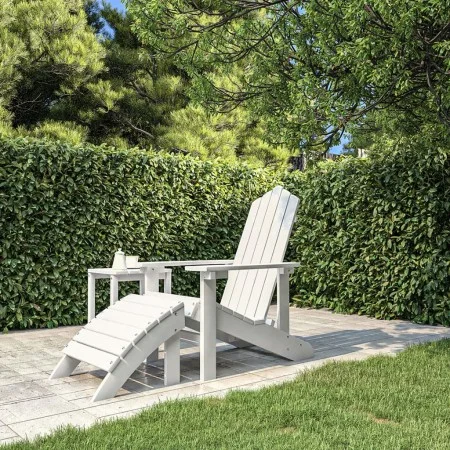 Silla de jardín Adirondack con reposapiés HDPE blanco de vidaXL, Sillas de jardín - Ref: Foro24-318645, Precio: 176,13 €, Des...